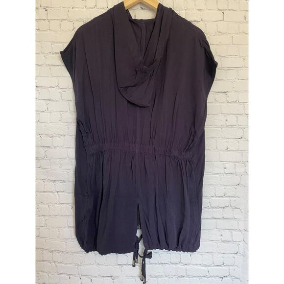 NWT UNIQ Navy Blue Hooded Sleeveless utility lightweight vest dress Size Medium - Picture 2 of 5
